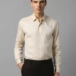 Louis Philippe Beige Cotton Slim Fit Shirts-picture-29
