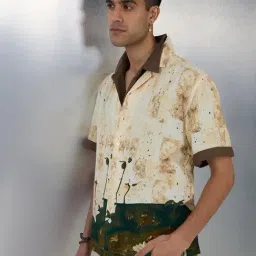 ETA by Westside Beige Floral Printed Relaxed-Fit Cotton Shirt-picture-21