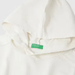 United Colors of Benetton Boys White Cotton Blend Printed Sweatshirt image 3