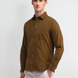 Arrow Sport Light Khaki Cotton Slim Fit Shirt image 3