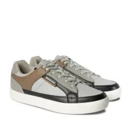 Woodland Men's Grey & Camel Sneakers image 2