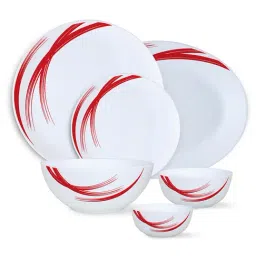 Larah by Borosil White Opalware 21 Pieces Dinner Set image 3