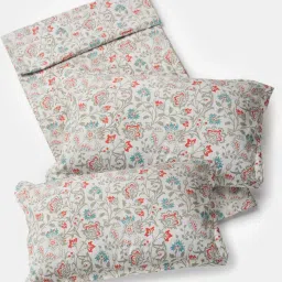 Fabindia Home Multicolor Cotton 140 TC Double Bed Sheet with 2 Pillow Covers image 3