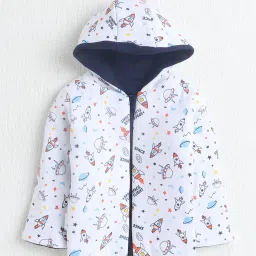 Bumzee Boys Navy Cotton Reversible Jacket image 3