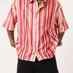 Kook N Keech Sweet Street Striped Oversized Shirt-image-82