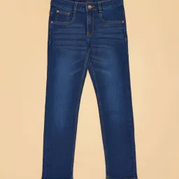 Pantaloons Junior Boys Estate Blue Cotton Solid Jeans image 3