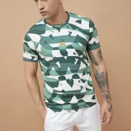 Kappa Green Regular Fit Printed Sports T-Shirt-image-2
