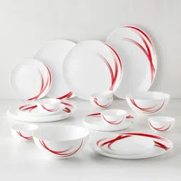 Larah by Borosil White Opalware 21 Pieces Dinner Set image 2