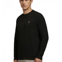 Louis Philippe Black Cotton Regular Fit Sweatshirt image 3