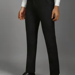 Louis Philippe Black Slim Fit Self Pattern Trousers image 3