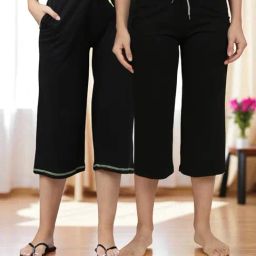 Kryptic Black Solid Capris - Pack Of 2-picture-4