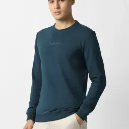 Van Heusen Navy Cotton Regular Fit Graphic Sweatshirt image 3