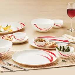 Larah by Borosil White Opalware 21 Pieces Dinner Set image 5