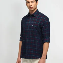 Arrow Sport Blue Cotton Regular Fit Checks Shirt image 3