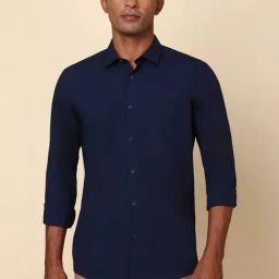 Allen Solly Navy Slim Fit Shirt-picture-18
