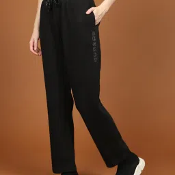 Madame M Secret Black Cotton Relaxed Fit Solid Track Pant image 3