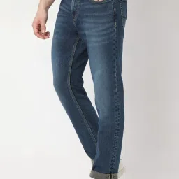 Spykar Blue Cotton Blend Regular Solid Jeans image 3