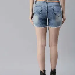 showoffff SHOWOFF Blue Plain Denim Shorts image 2