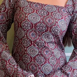 NEW RJP CRAFT Ethnic Motifs Printed Square Neck Pure Cotton Kurti-picture-32