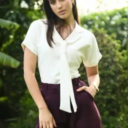 Exude White Plain Top-picture-22