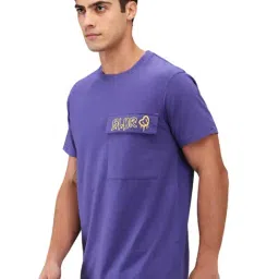 Being Human Blue Cotton Regular Fit Printed T-Shirt image 3