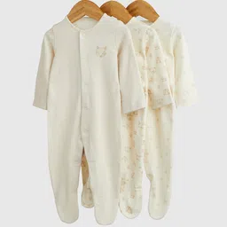 mothercare Unisex Kids Cotton Pack of 3 Printed Sleepsuit-image-46