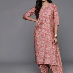 Libas Peach Straight Floral Print Kurta Sets-picture-11