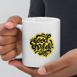 Mr UVD White & Yellow Typography Printed Ceramic Mug image 4