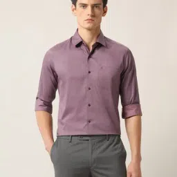 Arrow Purple Cotton Slim Fit Printed Shirt-image-36