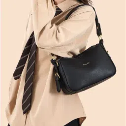 RIJAC Black MAVI Textured Medium Leather Cross Body Bag-picture-22