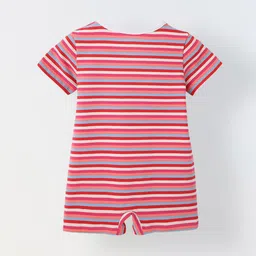 SPUNKIES Infant Stripe Cotton Round Neck Romper image 2