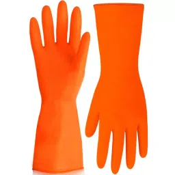 Laxmi Safety Hand Gloves Orange Acid and Alkali Chemical Resistant 30.48 cm (12 inch) Long (Pack of 600 Pair)-image-56