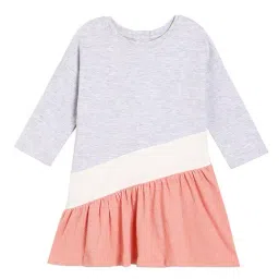 Miniklub Girls Multicolor Knit Color Block Regular Fit Dress-picture-10