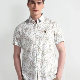 U.S. Polo Assn. Brown Slim Fit Printed Shirt-picture-36