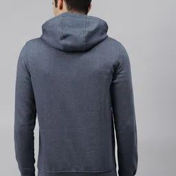 Alcis Men Navy Blue Printed Hooded Sweatshirt image 4