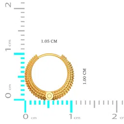 Joyalukkas Men 22Kt Elliptical Gold Hoop Earring - 1.478 g image 4