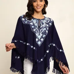 CRAFTBAZAR Women Embroidered Poncho with Embroidered Detail-image-39