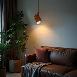 symplify Focal Brown Solid Wood Single Hanging Light image 3