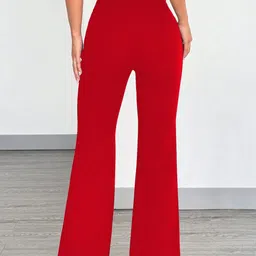 BAESD Women Relaxed Straight Leg High-Rise Comfortable Non-Iron Formal Trousers image 2