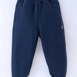 Little Kangaroos Cotton Knit Full Length Lounge Pant Solid - Navy Blue-picture-25