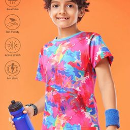 Pine Active Knit Half Sleeves Tie & Dye T-Shirt -Multicolor-picture-6