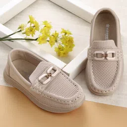 Cute Walk by Babyhug Slip On Loafers with 3D Apllique - Beige-picture-18
