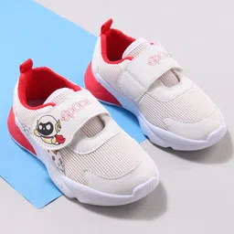 Cute Walk by Babyhug Velcro Closure Sneaker Shoes with Space Theme Print - White-picture-12