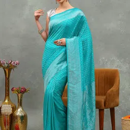 Meena Bazaar Women Paisley Woven Design Zari Saree-picture-13