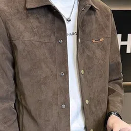 HERE&NOW Men Spread Collar Solid Casual Tailored Jacket image 2