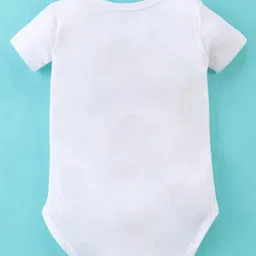 KNITROOT Christmas Theme Half Sleeves But First Christmas Gifts Text Printed Onesie - White image 3