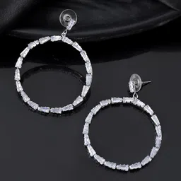 Silvermerc Designs Silver-Plated Circular Shaped Hoop Earrings-image-76