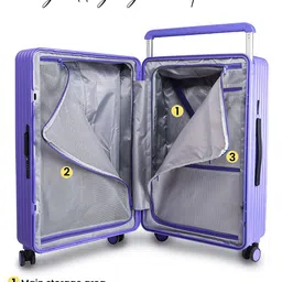 REDHORNS Airline USB Port Wide Handle Overnighter Hard Trolley Bag image 5