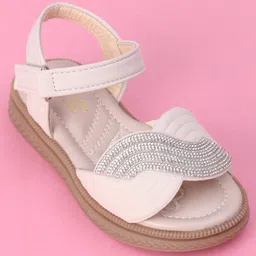 Oh! Pair Sandals with Velcro Closure - Beige image 3