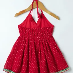 Saka Designs Woven Sleeveless Printed Kurti & Gharara Co-Ord Set With Lace Detailing - Red image 3